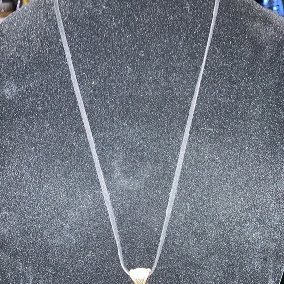 Necklace, copper base with 4 red glass stones, and 5 orange cat eyes $29 - Picture 5 of 13